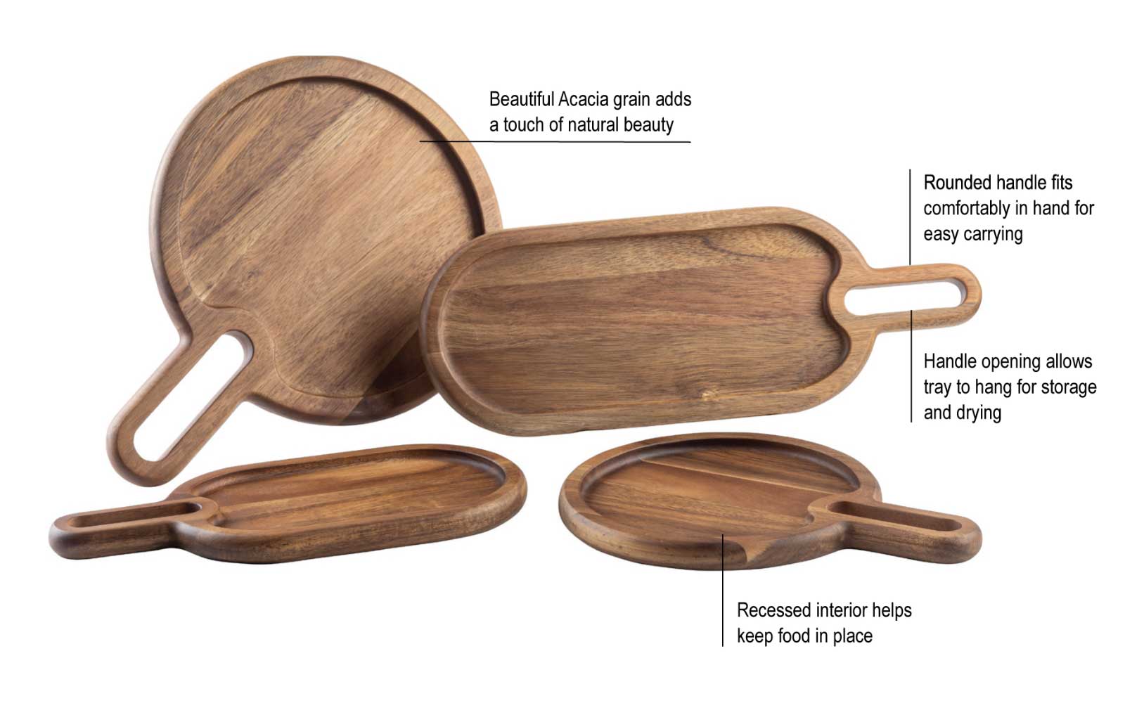 Acacia Collection Snack Trays